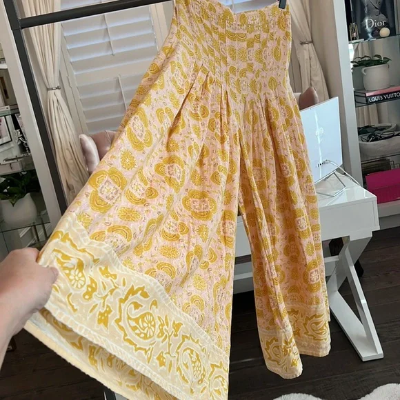 Free People Pink and Yellow Wide Leg Printed Pants - Picture 11 of 16